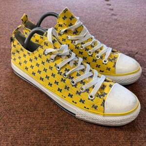 Skicks Michigan Wolverines Mens 10M Yellow Blue‎ Canvas Low Top Sneakers SLFFBL